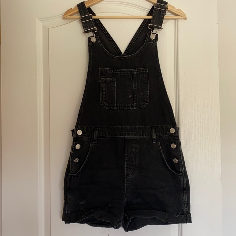 TopShop Moto Denim Shortalls - Picture 1 of 6